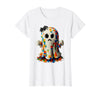 Block Building Halloween Ghost Brick or Treat Boys Halloween Master Builder Ghost Kids Building Blocks Bricks T-Shirt - White