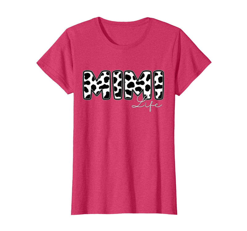 Cow Print Matching Family Apparel Mimi Life Cow Print Family Matching T-Shirt - Red Heather