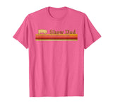 Showing Cattle T-Shirts And Apparel Show Dad - Fun Distressed Look for Showing Pigs T-Shirt - Pink Heather