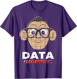 Data Monkey Data Evaluator Code Programmer T-Shirt - Purple