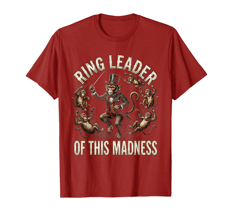 Mademark Ring Leader Of This Madness Circus Monkey Design T-Shirt - Men - Cranberry Red
