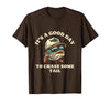 Funny Outdoor Anglers & Fisherman Designs Catch Fish and Laugh Hard with This Fishing Pun T-Shirt - Brown