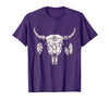 Buffalo Animals Gift Idea Bison Buffalo Skull Animal Design T-Shirt - Purple