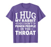 I Hug My Rabbit I Easter Bunny Design Lionhead Rabbit T-Shirt in Purple Heather