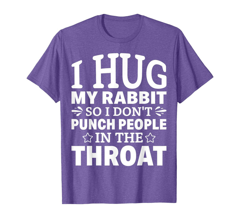 I Hug My Rabbit I Easter Bunny Design Lionhead Rabbit T-Shirt in Purple Heather