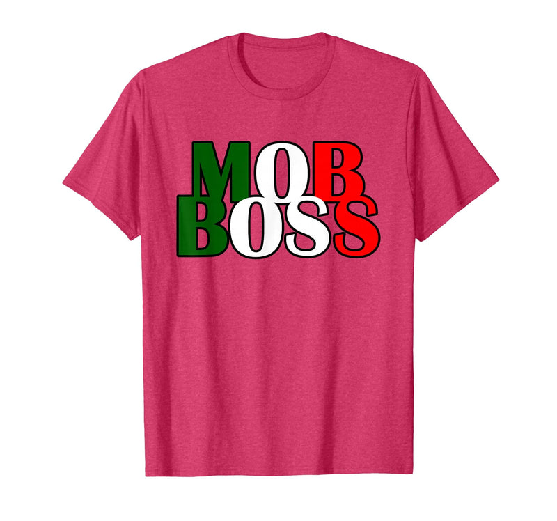 Italian Yeah B Mob Boss Italian Flag 1920s Costume Mafia Party T-Shirt - Red Heather