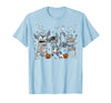 Cute Ghost Halloween Nurse Spooky Season Halloween ICU Nurse Propofol Mummy NICU PICU Nurse Tech T-Shirt - Baby Blue
