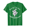 Sorry I'm Late, I Didn't Want to Come White Rabbit Watch T-Shirt in Kelly Green