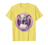Mademark 1st Grade Pink Elephant Circus Ball Design T-Shirt - Men - Lemon Yellow