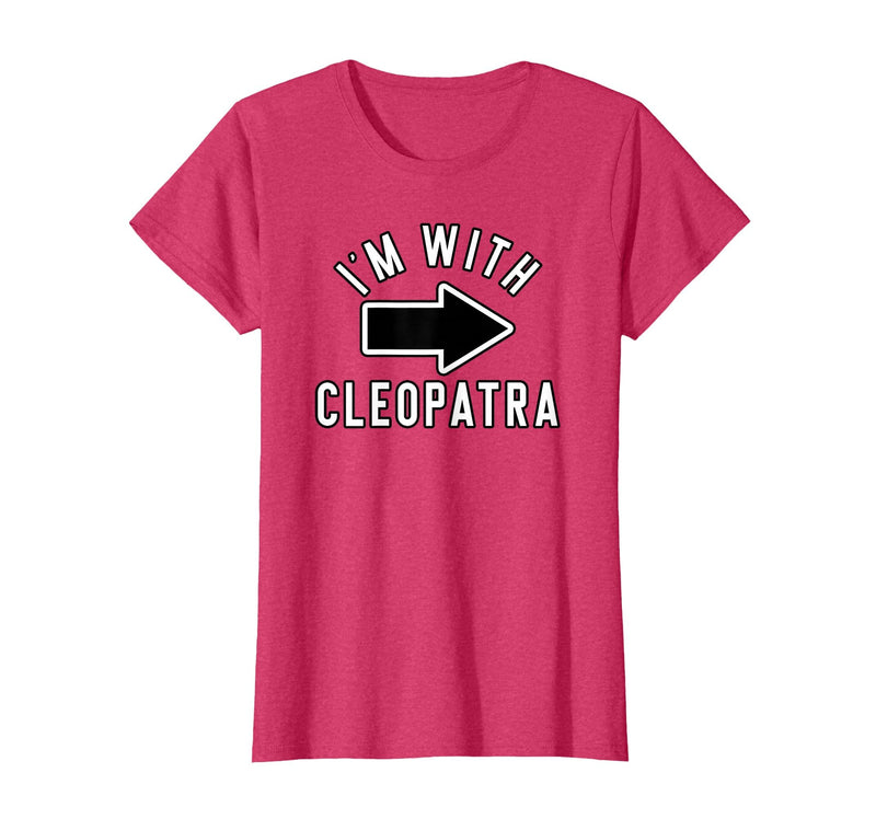 Lazy Last Minute Cleopatra Halloween Costumes Couples Halloween Costume Shirts I'm with Cleopatra T-Shirt - Red Heather