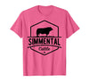 Funny Farmer Gift for Simmental Cattle Cow Farmer - Simmental Cattle T-Shirt - Pink Heather