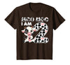 Cow 2nd Birthday Gifts Co. Cow Moo Moo I'm Two - 2 Years Old Cow Lover 2nd Birthday T-Shirt - Brown