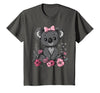 We Love Koalas - Kids Apparel Co. Koala Kawaii Koala Bear Pink Bow Flowers Girls Kids T-Shirt - Asphalt Grey
