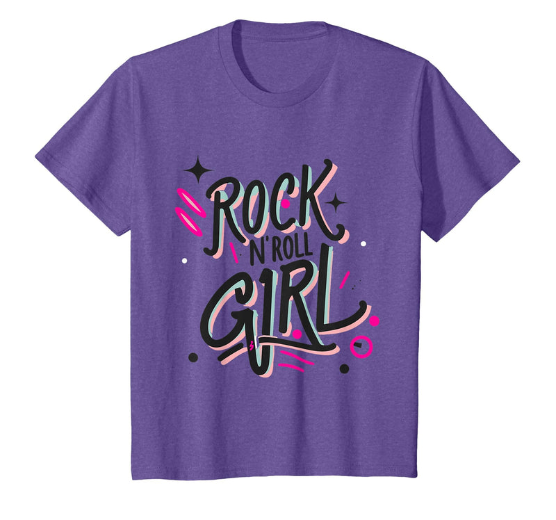 Rock N Roll Girl Halloween Costumes Halloween Rock N Roll Girl Retro Costume Graffiti T-Shirt - Purple Heather