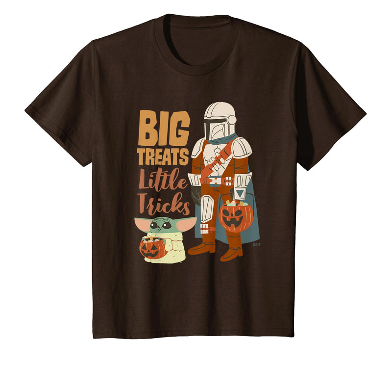 Star Wars Grogu The Mandalorian Halloween Big Treats T-Shirt - Brown