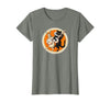 The Persnickety Owl Vintage Halloween Ephemera The Black Cat Magazine Halloween Cat Rabbit and Banjo T-Shirt - Olive Heather