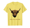 Mademark Keep Calm and Moo Highland Cow Design T-Shirt - Lemon Yellow