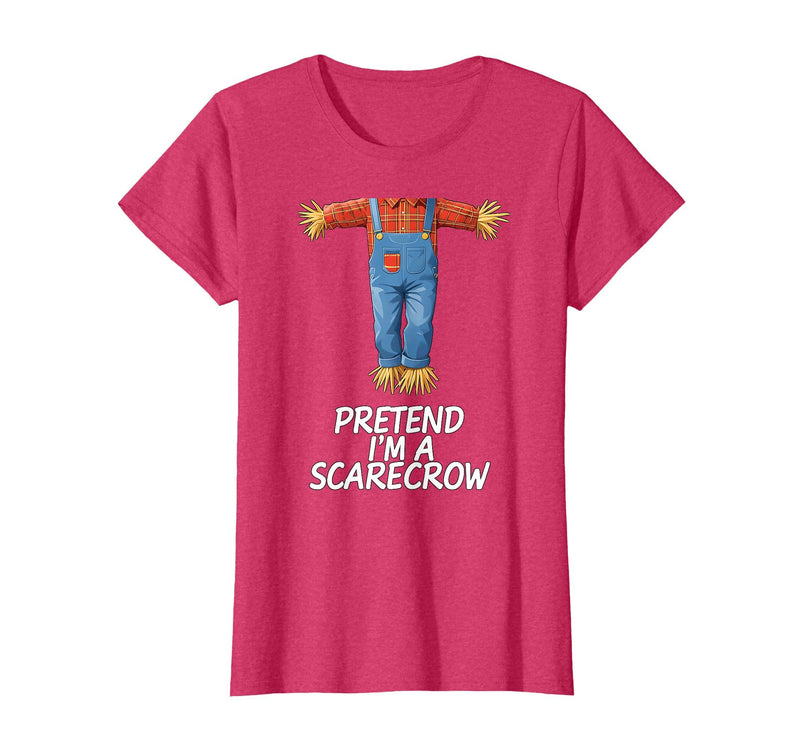 Humor Scarecrow Halloween Tees Pretend I'm A Scarecrow Halloween Costume T-Shirt - Red Heather