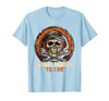 Mademark Grease Monkey 'Til I Die Mechanic Skull Design T-Shirt - Men - Baby Blue