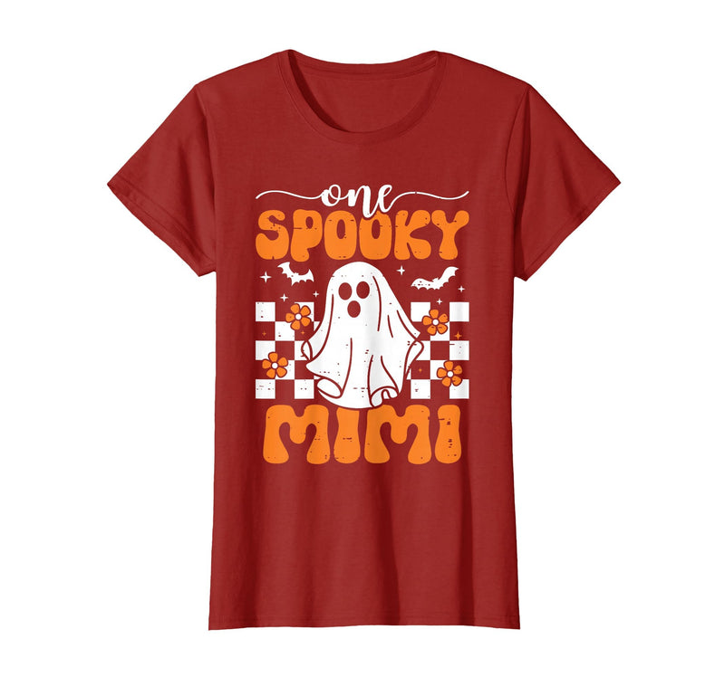 One Spooky Mimi Halloween Family Matching One Spooky Mimi Matching Family Halloween Costumes T-Shirt - Cranberry Red