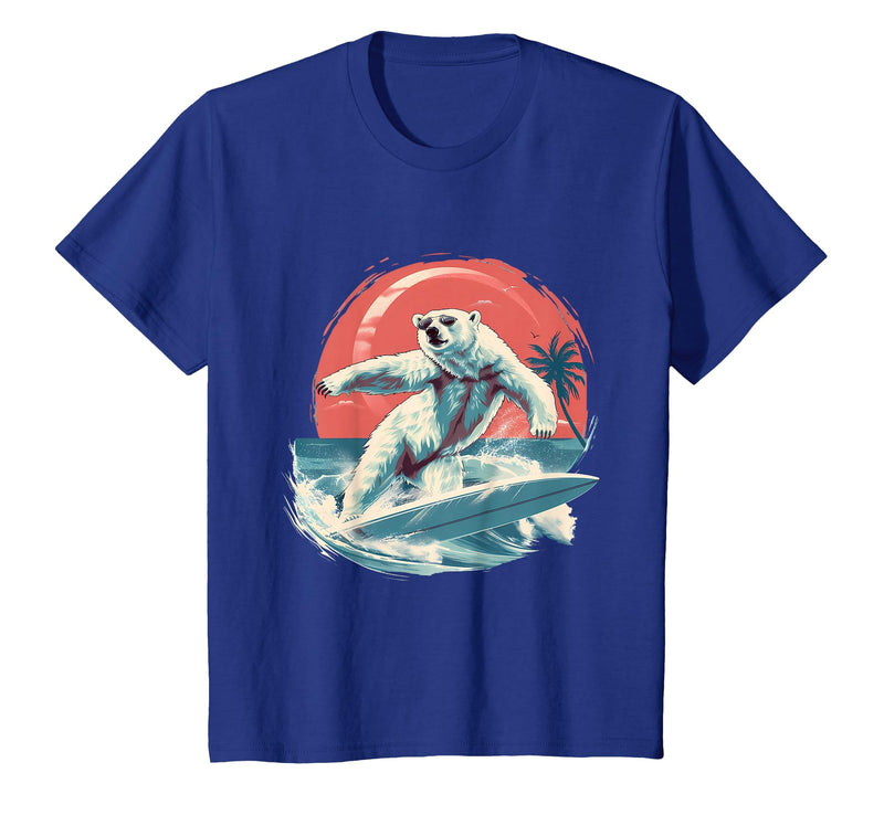 Sea Ocean Animal Art Polar Bear Ocean Sea Animal Surfing Ocean Sea Polar Bear T-Shirt - Royal Blue