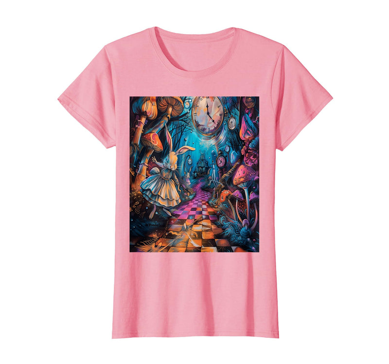 Alice in Wonderland Rabbit House T-Shirt in Pink