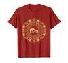 Mademark Mother Elephant and Baby Walking Through Tall Grass T-Shirt - Men - Cranberry Red