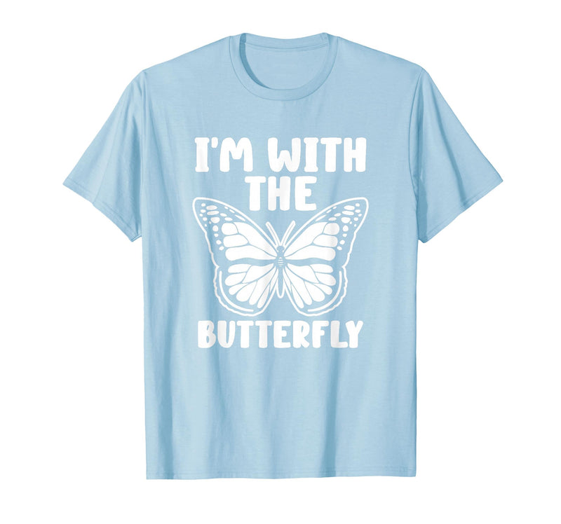 Im With Butterfly Halloween Costume Party Gift I'm with Butterfly Halloween Costume Matching Couples Party T-Shirt - Baby