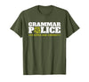 Easy Halloween Costume Top Shop Grammar Police Officer Funny Badge Halloween Costume T-Shirt - Olive Green