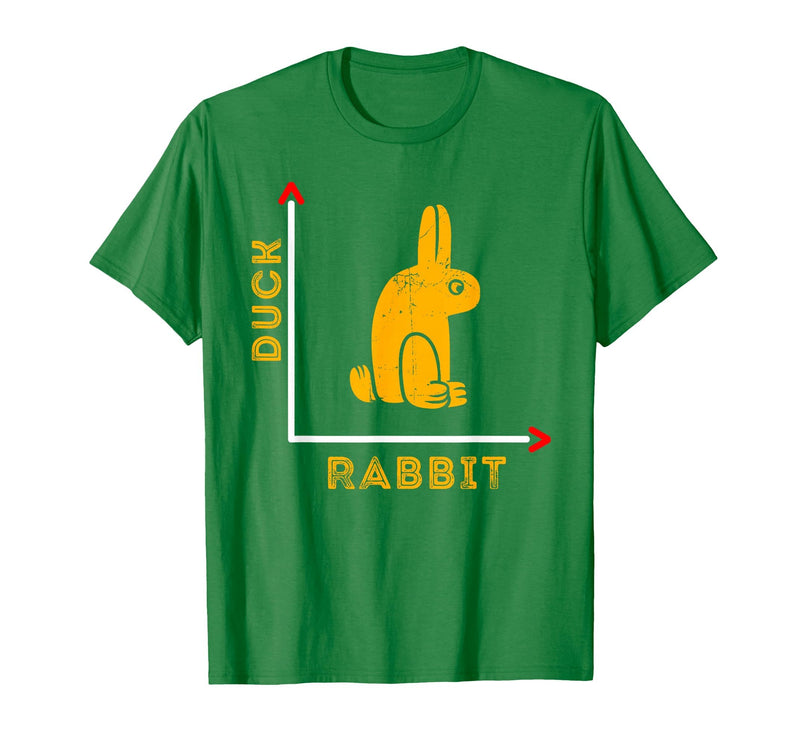 Wittgensteins Rabbit Duck Illusion Physics Nerd Math Geek T-Shirt in Kelly Green