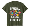 Candy Tester Sweets Lover Gifts & Apparel Official Candy Tester Halloween Costume Boys Girls Kids T-Shirt - Olive Green