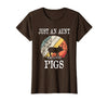Pigs Lover Gift Co. Just an Aunt Who Loves Pigs T-Shirt - Brown