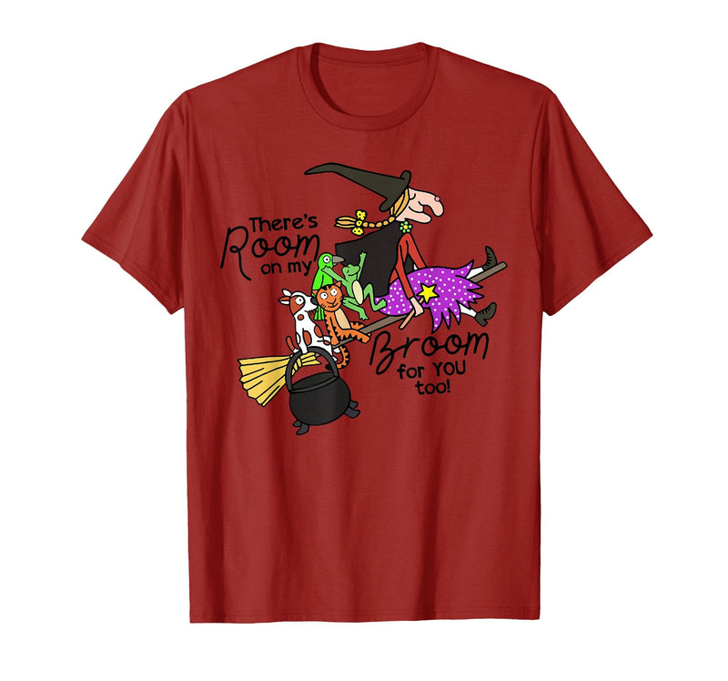 Funny Teacher Witch Tee Shirt There's Room On My Broom for You Too Teacher T-Shirt - Cranberry Red