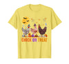 Autumn Pumpkin Chicken Halloween Chicken Farm Fall Halloween Chicken Pumpkin Chick Or Treat Spooky T-Shirt - Lemon Yellow