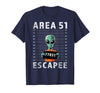 Funny Alien Halloween Costume Mugshot Alien Area 51 Escapee Funny Alien Mug Shot UFO T-Shirt - Navy Blue