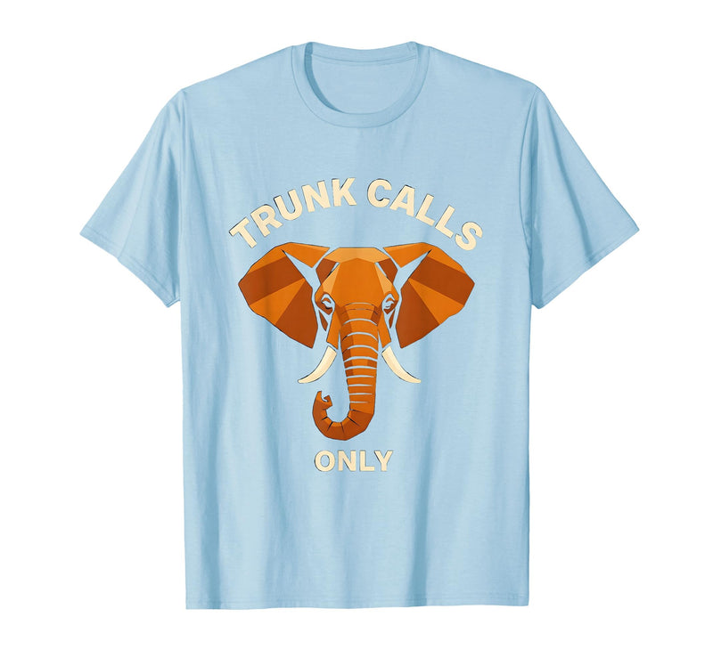 Mademark Trunk Calls Only Funny Elephant Design T-Shirt - Men - Baby Blue