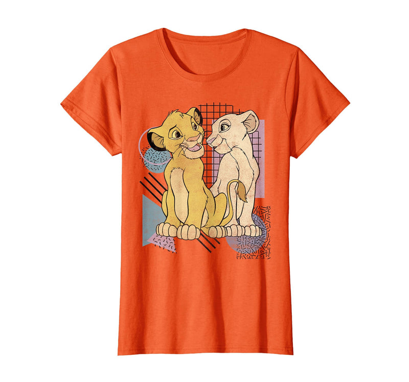 Disney Lion King Simba & Nala Meet Eyes Valentine's T-Shirt T-Shirt - Orange