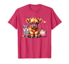 Highland Cow Land of NYC One Boujee Heifer Highland Cow Bougie Pink Tumbler Handbag T-Shirt - Red Heather