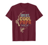 Cool Papa Fathers Day Fishing Gifts Funny Fisherman Vintage Reel Cool Papa T-Shirt - Burgundy