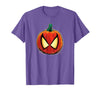 Marvel Spider-Man Halloween Spooky Pumpkin Jack-o'-Lantern T-Shirt - Purple Heather