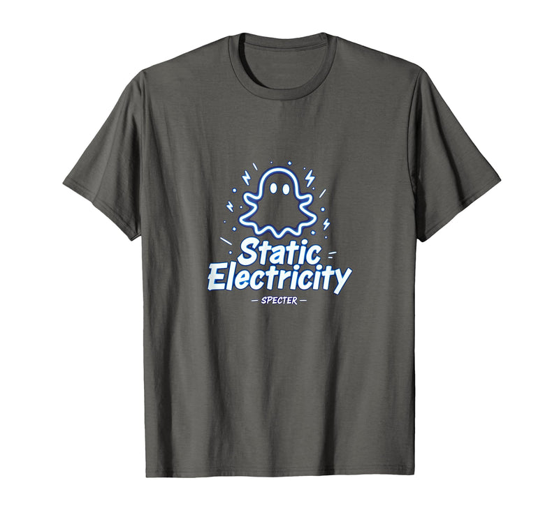 Mademark Ghost & Spirits - Ghost (99 Problems All) T-Shirt - Asphalt Grey-halloween Static Electricity Ghost Atmosphere