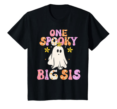 Matching Family Halloween Groovy Shirts Big Sister Halloween One Spooky Big Sister Announcement T-Shirt