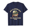 Funny Outdoor Anglers & Fisherman Designs Catch Fish and Laugh Hard with This Fishing Pun T-Shirt - Navy Blue
