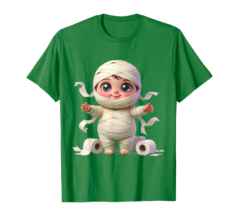 Mademark Kids Halloween Mummy Wrapped in Toilet Paper T-Shirt - Kelly Green