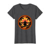 Mademark Monkey Silhouette Tropical Sunset Graphic T-Shirt - Women - Dark Heather Grey