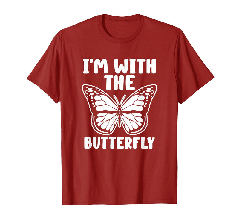 Im With Butterfly Halloween Costume Party Gift I'm with Butterfly Halloween Costume Matching Couples Party T-Shirt -