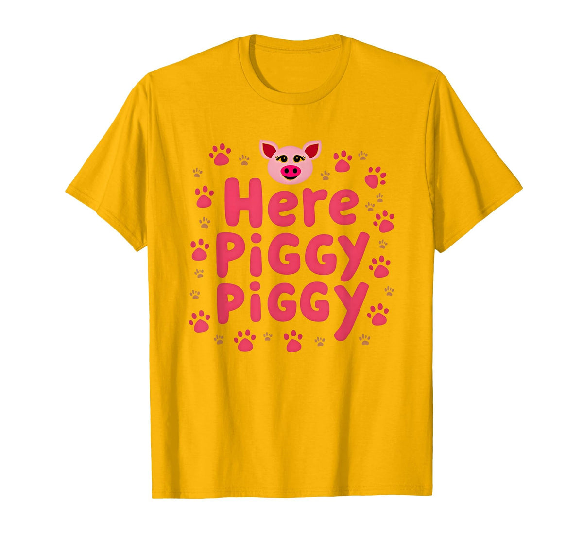 Mademark John Pork's Calling: Here Piggy Piggy Funny Pig Lover Gift T-Shirt - Golden Yellow