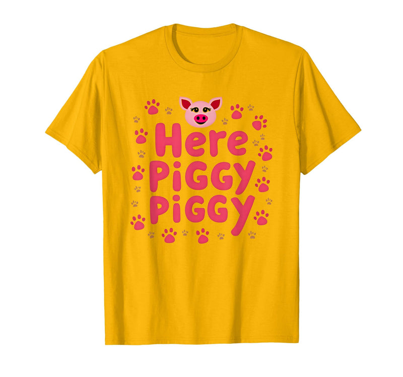 Mademark John Pork's Calling: Here Piggy Piggy Funny Pig Lover Gift T-Shirt - Golden Yellow