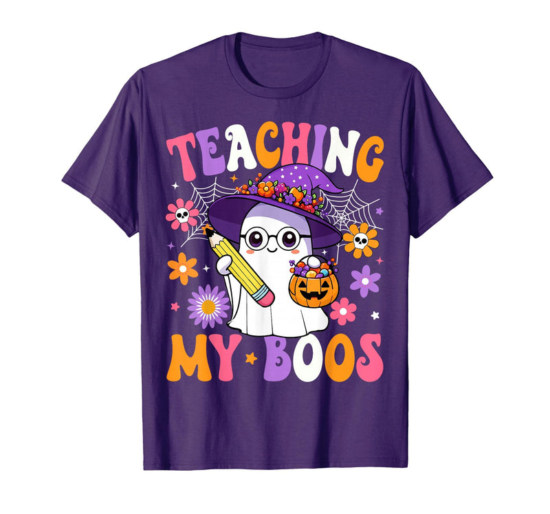 Teaching My Boos Ghost Teacher Halloween Outfits Teaching My Boos Teacher Ghost Teach Funny Halloween Teacher T-Shirt -