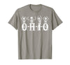 Funny O-H-I-O State Skeleton Halloween Funny O-H-I-O State Skeleton Ohio Halloween Vintage Vibe Fun T-Shirt - Slate Grey